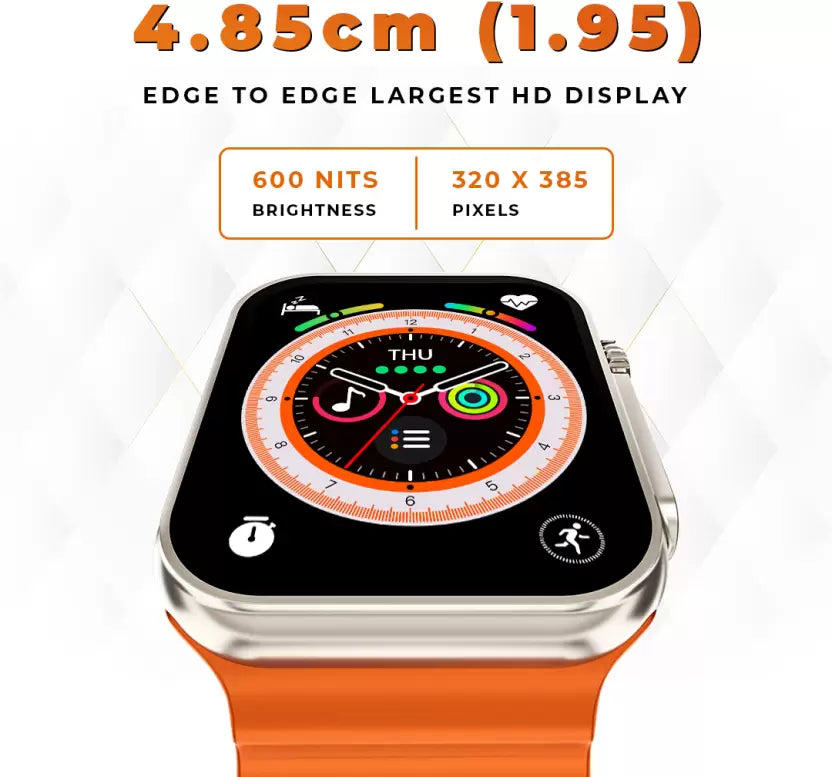 Gizmore Vogue 1.95 AOD 600 NITS | 320 X 385 PX HD Display Bluetooth Calling Smartwatch (Orange Strap, Free Size) Gizmore Vogue 1.95 AOD 600 NITS | 320 X 385 PX HD Display Bluetooth Calling Smartwatch (Orange Strap, Free Size)